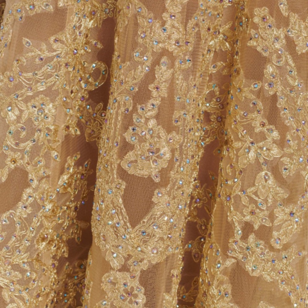 Brand new Ellie Wilde mermaid off the shoulder gold long Gown - Picture 5 of 5